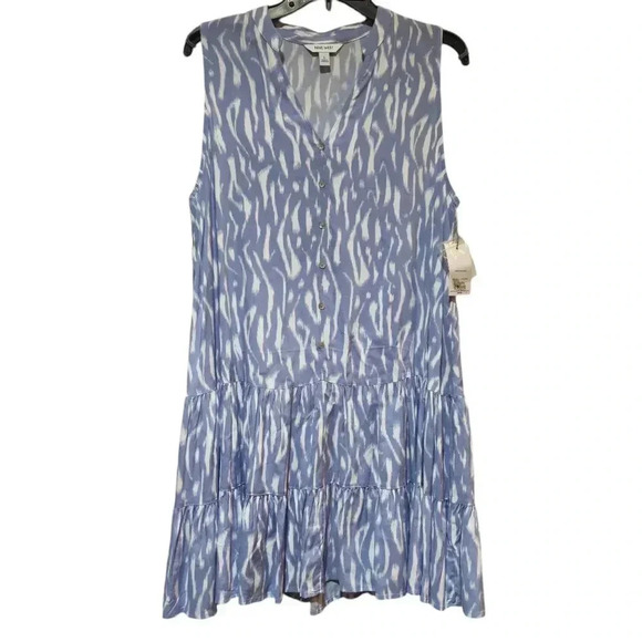 Nine West Women's Button-Front Tiered Drop-Waist Dress Size L #160 - Picture 3 of 6